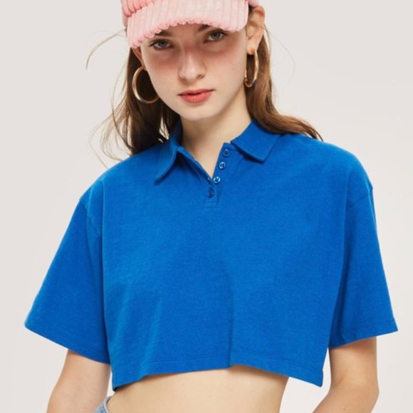 Topshop Cropped Polo Shirt - Picture 5 of 5